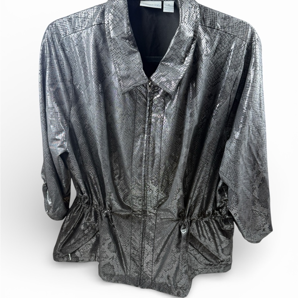 Zenergy by Chico’s metallic snake print jacket. - Picture 6 of 9